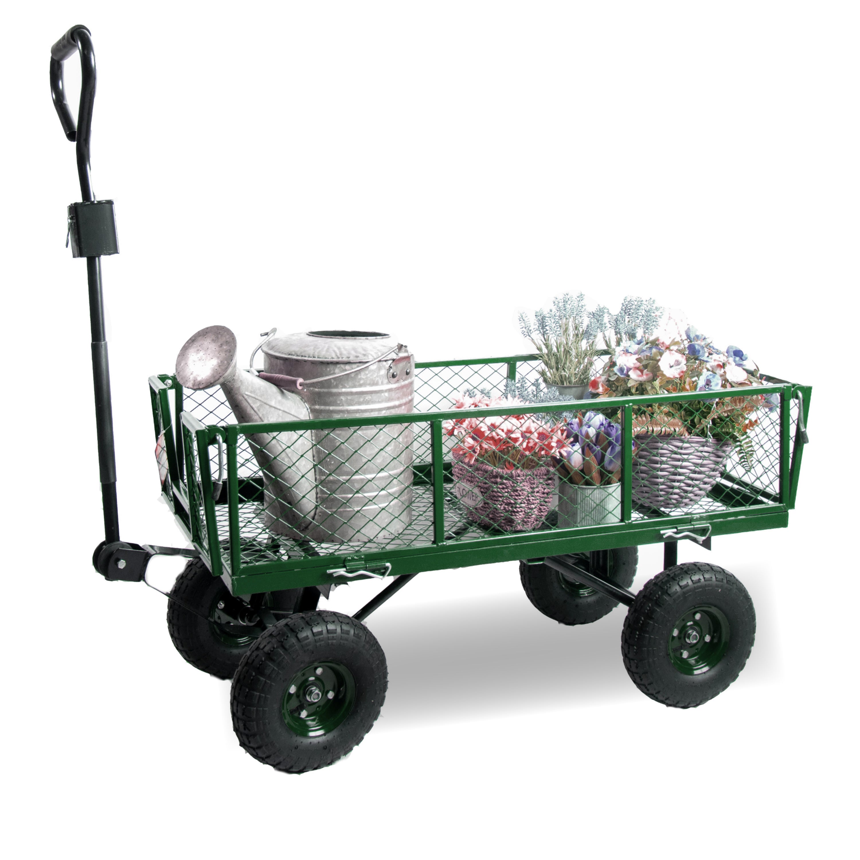 Garden Cart W/ Sides and Pneumatic Tires – Backyard Expressions