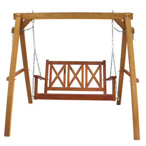 Rustic Finished Fir Wood 2 Person Porch Swing