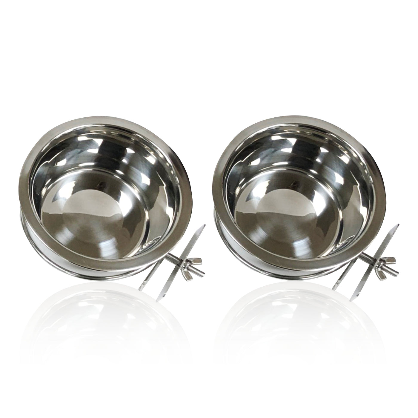 Stainless Steel Metal Dog Bowl Set of 2