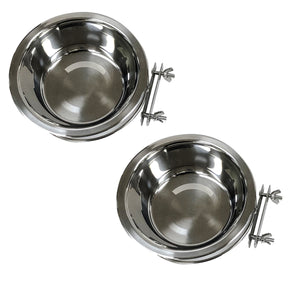 Hanging Stainless Steel Dog Bowls 2-Pk
