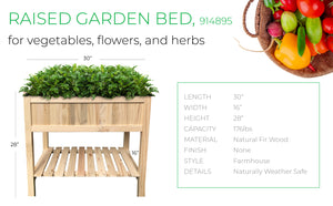 Raised Wooden Gardening Bed