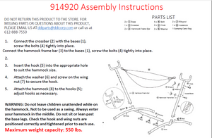 Replacement Parts for Hammock and Frame Combo